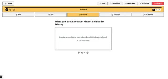 Interactive Flashcards Example