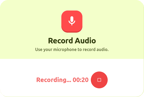 Record Audio dialog recording a lecture