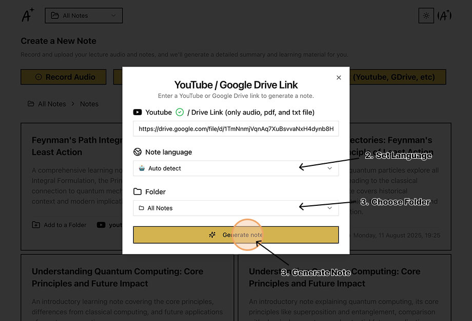 Click to Generate Note